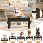 Elevated Dog Bowls Stand Large Breed, Height Adjustable Raised Dog Bowls Holder with 2 Stainless Steel Food Bowls for Small, Medium and Large Canine