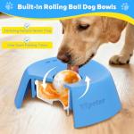 Yipetor Slow Feeder Dog Bowls for Liquid Treat, 【Entertained Ball-in】 Bone Broth Dog Lick Bowl, 3/4 Cup Yogurt Pup Lick Toy for Large Medium Small Breeds Dietary Supplement/Post-op Nutrition