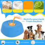 Yipetor Slow Feeder Dog Bowls for Liquid Treat, 【Entertained Ball-in】 Bone Broth Dog Lick Bowl, 3/4 Cup Yogurt Pup Lick Toy for Large Medium Small Breeds Dietary Supplement/Post-op Nutrition
