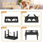 Elevated Dog Bowls Stand Large Breed, Height Adjustable Raised Dog Bowls Holder with 2 Stainless Steel Food Bowls for Small, Medium and Large Canine