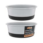 Master Pet Supply Stainless Steel Dog Bowls Set of 2 with Extra Thick Silicone Base - 2 Cup (16 oz) Black Velvet, Non-Slip, Dishwasher Safe Metal Bowls, Pet Dog Food Bowl for Dogs, Cats, Anti Rust