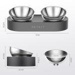 PETKIT 304 Stainless Steel Elevated Cat Bowls&Dog Bowls,Raised Cat Food and Water Bowl Set, Non-Slip, Anti Vomiting 15°Tilted Cat Small Animal Plate