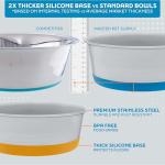 Master Pet Supply Stainless Steel Dog Bowls Set of 2 with Extra Thick Silicone Base - 2 Cup (16 oz) Black Velvet, Non-Slip, Dishwasher Safe Metal Bowls, Pet Dog Food Bowl for Dogs, Cats, Anti Rust