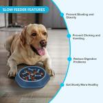 UPSKY Slow Feeder Dog Bowl Anti-Chocking Slower Feeding Pet Puzzle Bowls, Interactive Bloat Stop Dog Food Dishes Non-Slide Dogs Lick Treat for Small Medium