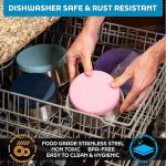 Master Pet Supply Stainless Steel Dog Bowls Set of 2 with Extra Thick Silicone Base - 2 Cup (16 oz) Black Velvet, Non-Slip, Dishwasher Safe Metal Bowls, Pet Dog Food Bowl for Dogs, Cats, Anti Rust