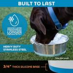 Master Pet Supply Stainless Steel Dog Bowls Set of 2 with Extra Thick Silicone Base - 2 Cup (16 oz) Black Velvet, Non-Slip, Dishwasher Safe Metal Bowls, Pet Dog Food Bowl for Dogs, Cats, Anti Rust