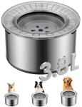 Heouvo 1 Gallon Large Dog Water Bowl No Spill,【Anti Digging Lid & Rubber Bottom】 Spill Proof Dog Bowl, Anti Splash Mess Dripless Slow Drinking Stainless Steel Water for Sloppy Messy Drinkers Car