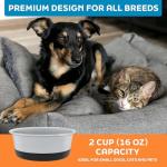 Master Pet Supply Stainless Steel Dog Bowls Set of 2 with Extra Thick Silicone Base - 2 Cup (16 oz) Black Velvet, Non-Slip, Dishwasher Safe Metal Bowls, Pet Dog Food Bowl for Dogs, Cats, Anti Rust