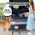 TIDANT Dog Bowl Stand for Medium Large Dogs, Adjustable Width Elevated Dog Bowls 7-10.6", Raised Dog Food Water Bowls, 11 inch Tall Single Holder, Black,Bowl Not Included