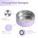 LIHOOOOM Stainless Steel Dog Bowls, Metal Dog Bowls, Water Bowl for Dogs, Dog Food Bowls, Pet Bowls for Dogs, Dog Dish for Large Dogs, Insulated Dog Bowl, Non Slip Dog Bowl,Easy Clean,40oz,LightPurple