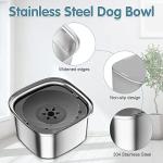 UPSKY 3L Dog Water Bowl 101oz Stainless Steel No Spill Large Capacity Dog Food Water Bowl Slow Water Feeder, Spill Proof Pet Water Dispenser Vehicle Carried Travel Water Bowls