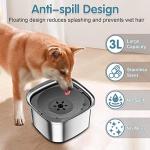 UPSKY 3L Dog Water Bowl 101oz Stainless Steel No Spill Large Capacity Dog Food Water Bowl Slow Water Feeder, Spill Proof Pet Water Dispenser Vehicle Carried Travel Water Bowls