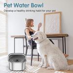UPSKY 3L Dog Water Bowl 101oz Stainless Steel No Spill Large Capacity Dog Food Water Bowl Slow Water Feeder, Spill Proof Pet Water Dispenser Vehicle Carried Travel Water Bowls