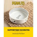 Peanuts Snoopy Dog Bowl with Bone Design – 6.5" Stoneware Water or Food Bowl for Small to Medium Dogs – Cute Cartoon Pet Dish, Durable & Easy to Clean