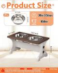 Piskyet Elevated Dog Bowls,Farmhouse Dog Bowls Stand, Raised Dog Bowl with 2 Stainless Steel Wooden Dog Bowl,3.5Cups8.5''H_30 oz Bowl-Farmhouse Style