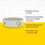 Peanuts Snoopy Dog Bowl with Bone Design – 6.5" Stoneware Water or Food Bowl for Small to Medium Dogs – Cute Cartoon Pet Dish, Durable & Easy to Clean