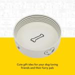 Peanuts Snoopy Dog Bowl with Bone Design – 6.5" Stoneware Water or Food Bowl for Small to Medium Dogs – Cute Cartoon Pet Dish, Durable & Easy to Clean