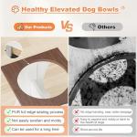 Piskyet Elevated Dog Bowls,Farmhouse Dog Bowls Stand, Raised Dog Bowl with 2 Stainless Steel Wooden Dog Bowl,3.5Cups8.5''H_30 oz Bowl-Farmhouse Style