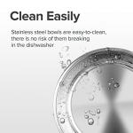 URBUDDIES 2 Pack Hammered Stainless Steel Dog Bowls, Premium Metal Dog Bowls with Non Slip Rubber Bottom, Dishwasher Safe, Easy to Clean, 8 Cup, Gray Bottom