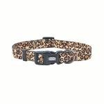 Olahibi Dog Collar Leash Set, Leopard Pattern, Polyester Material, Adjustable Collar and 5ft Matching Leash, for Small Dogs.(S, Brown Leopard)