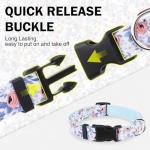 DILLYBUD Dog Collar and Leash Set for Small Dogs, Adjustable Soft Puppy Collar with Quick Release Buckle, 5FT Heavy Duty Nylon Matching Leash for Boy Girl Chihuahua, Yorki, Bulldog, Blue S