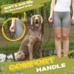 Fida Durable Slip Lead Dog Leash, 6 FT x 1/2" Heavy Duty Dog Loop Leashes, Comfortable Strong Rope Slip Leash for Large Medium Dogs, No Pull Pet Training Lead with Highly Reflective(1/2", Black)