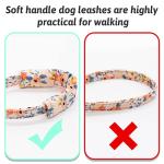 HSIGIO Dog Collar and Leash Set Girls Adjustable Puppy Collars with Floral Bow Tie for Small Medium Large Female Dogs, Orange Flower, XS