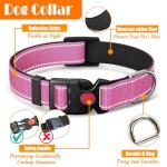 LOBEVE No Pull Dog Harness, Collar & Leash Set | Includes Dog Seat Belt, Collapsible Bowls & Poop Bag Dispenser. Ideal for Training, Walking, Hiking. Fits Small to Large Dogs(Pink-L)