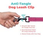 Best Pet Supplies Voyager Reflective Dog Leash or Collar with Neoprene Handle, for Small, Medium, and Large Breed Puppies, Cute and Heavy Duty for Walking, Running and Training - Fuchsia (Leash), S