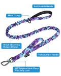 Hotsky Tactical Dog Collar and Leash Set, Heavy Duty Military Airtag Dog Collar with Handle and Metal Buckle for Training and Walking, with Airtag Holder and Two Patches (Purple Camo, M)