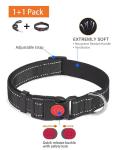 Aeclleca Reflective Dog Collar and Leash Set with Safety Locking Buckle，Adjustable Soft Nylon Pet Collars for Small Medium Dogs (Black, S)