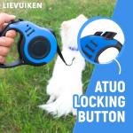 LIEVUIKEN Retractable Dog Leash Automatic Telescopic Tractor Dog Tape, Pet Tape 10/16 FT Durable and Convenient, with Non-Slip Handle, Suitable for Small and Medium-Sized Dogs Blue