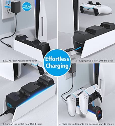 Dual Controller Charger Stand for PS5 Accessories