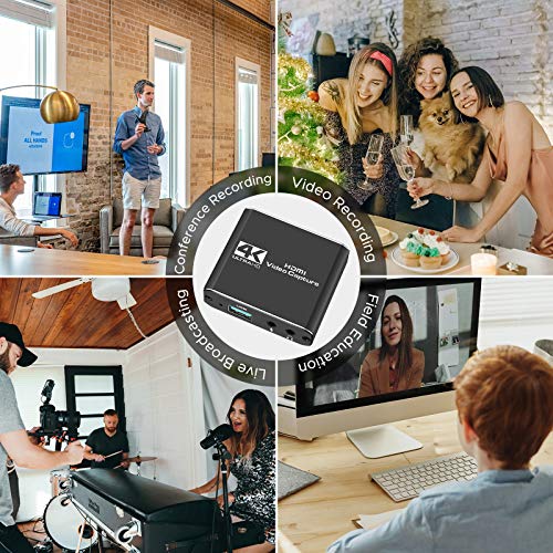 4K HDMI Capture Card with Microphone for Gaming