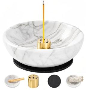 Natural Marble Incense Holder with 9 Stick Holes