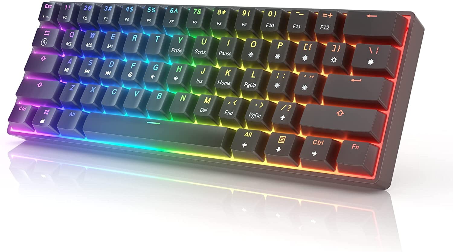 Compact HK Gaming GK61 Keyboard | RGB Backlit