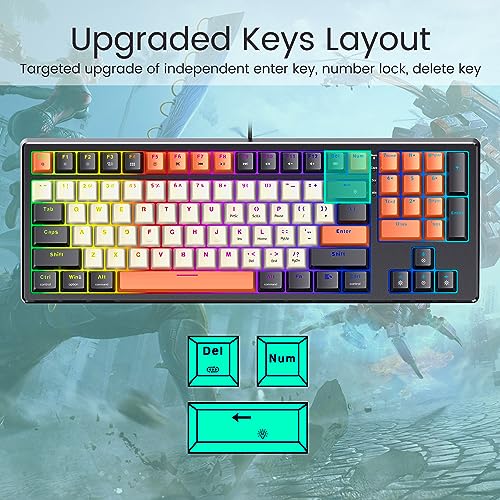 RGB Compact Mechanical Keyboard with Hot Swappable Red Switch