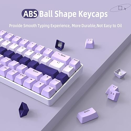Custom Gradient Light Purple ABS Keycap Set - 112 Key OEM Profile for Mechanical Keyboards