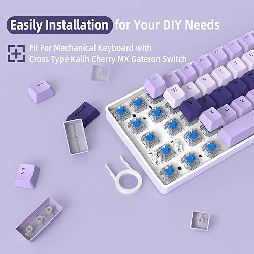 Custom Gradient Light Purple ABS Keycap Set - 112 Key OEM Profile for Mechanical Keyboards