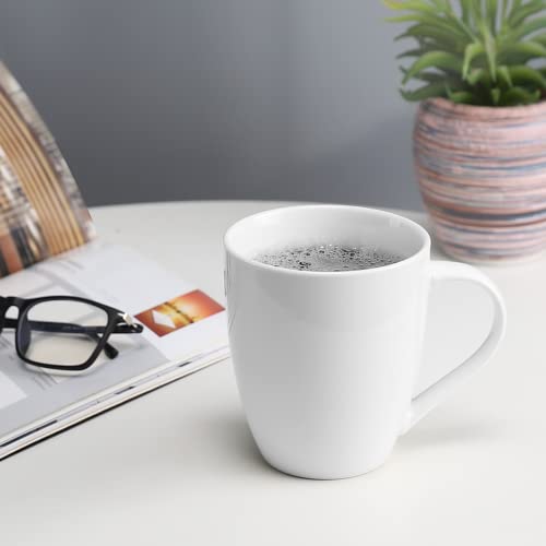 Mfacoy Set of 4 White Ceramic Coffee Mugs