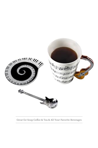 Guitar Handle Mug with Music Spoon and Lid