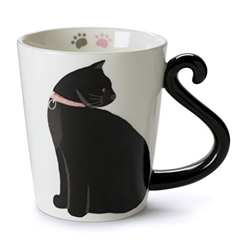 Cute Cat Shaped White Ceramic Coffee Mug