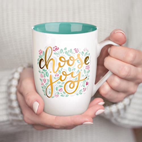 Inspirational "Choose Joy" Teal Coffee Mug