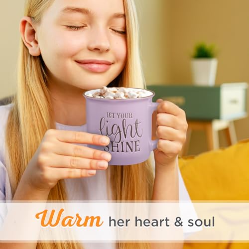 Lavender Camp Style Scripture Coffee Mug 13 oz