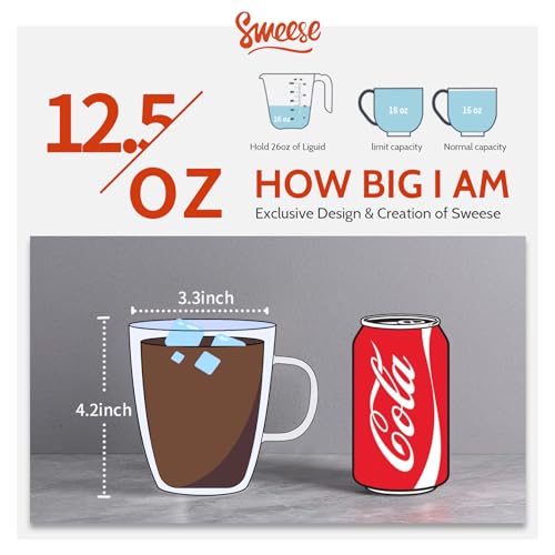 Sweese Double Wall Glass Coffee Mugs Set of 2