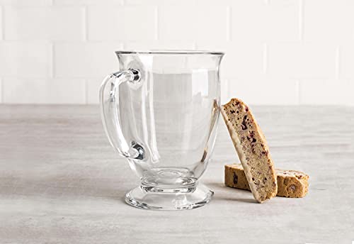 Clear Glass Coffee Mugs Set of 6, 15 oz