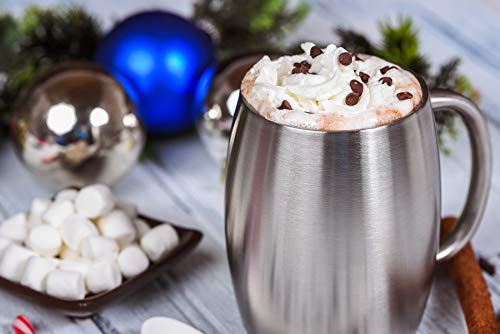 Set of 2 Stainless Steel Insulated Coffee Mugs