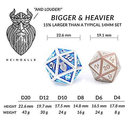 Dragon Scale D&D Metal Dice Set with Storage Bag