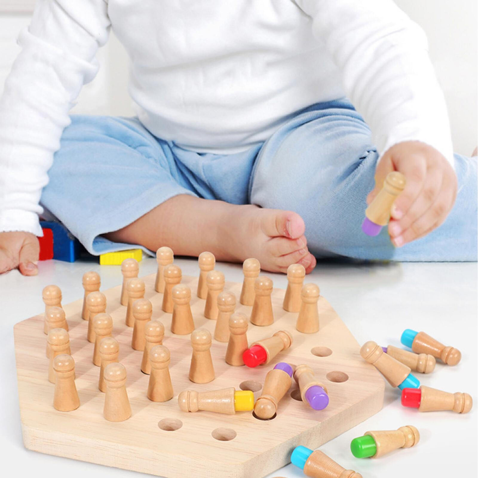 Wooden Memory Chess Game for Kids Ages 3-4