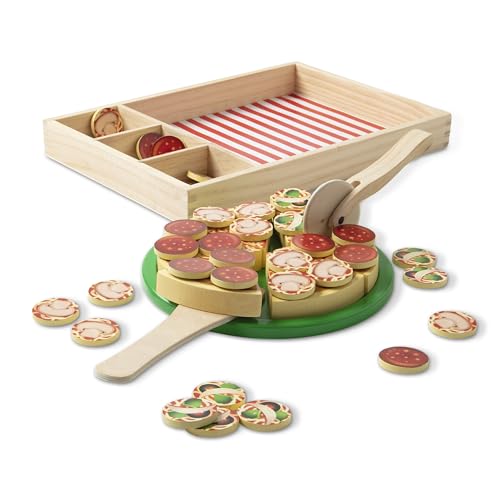 Melissa & Doug Wooden Pizza Pretend Play Set
